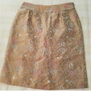 Rare Anthropologie Elevenses Brocade Metallic Skirt